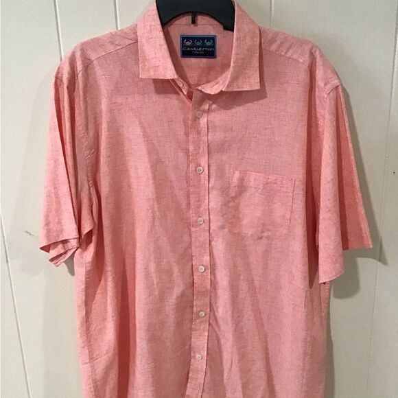Men’s Shirt, Charleston Threads Mens Shirts, Size Large, Peach Color - Picture 1 of 6